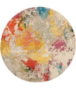 Nourison Celestial - Ces12 Ivory Multicolor Area Rug 5 ft. 3 X Round