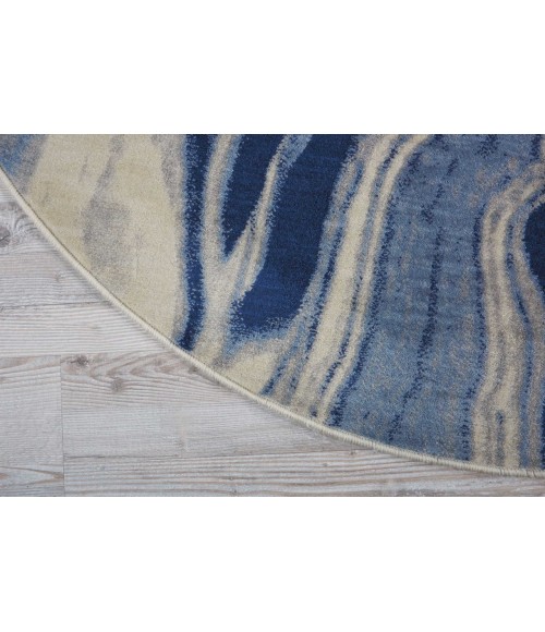 Nourison SOMERSET Area Rug Nourison Somerset Round Area Rug ST749-Light Blue