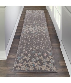 Nourison Tranquil(Traql) - Tra04 Grey Beige Area Rug 2 ft. 3 X 7 ft. 3 Rectangle