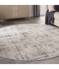 Nourison Rustic Textures Area Rug RUS06 Ivory/Blue 7'10" Round