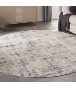 Nourison Rustic Textures - Rus06 Ivory Blue Area Rug 7 ft. 10 in. Round