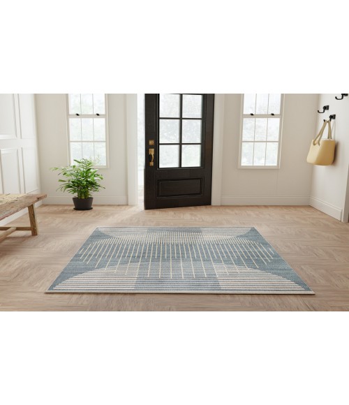 Nourison Astra Machine Washable Blue ASW03 4 ft. X 6 ft. Rectangle Rug