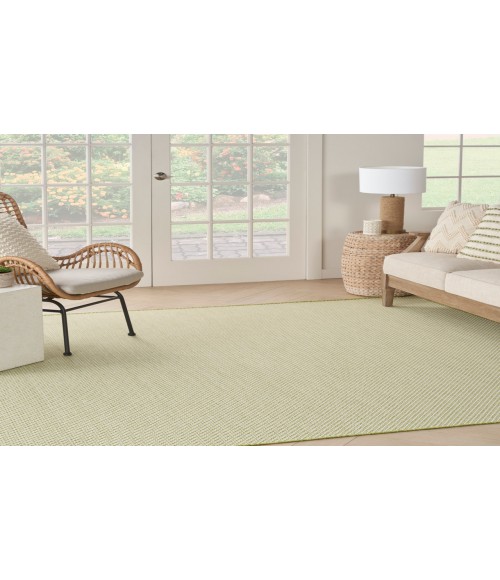 Nourison Courtyard Ivory Green COU01 6 ft. Square Rug