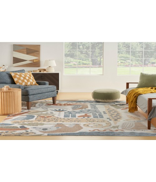 Nourison Astra Machine Washable Ivory ASW01 7 ft. 10 in. X 10 ft. Rectangle Rug