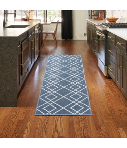 Nourison Modern Lines - Mol01 Denim Area Rug 2 ft. X 6 ft. 8 in. Runner
