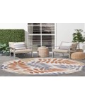 Nourison Aloha Blue Mocha ALH18 5 ft. 3 in. Round Rug
