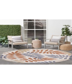 Nourison Aloha Blue Mocha ALH18 5 ft. 3 in. Round Rug