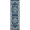 Nourison Tranquil(Traql) - Tra06 Ivory Navy Area Rug 2 ft. 3 X 7 ft. 3 Rectangle