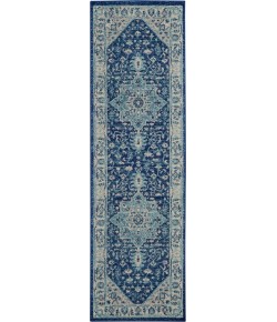 Nourison Tranquil(Traql) - Tra06 Ivory Navy Area Rug 2 ft. 3 X 7 ft. 3 Rectangle
