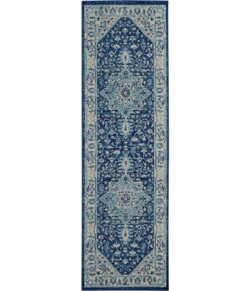 Nourison Tranquil Runner Area Rug TRA06-Ivory/Navy