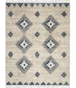 Nourison Oslo Shag Ivory/Blue OSL03 8 ft. X 11 ft. Rect. Rug