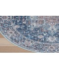 Nicole Curtis Machine Washable Series 1 Ivory Navy SR101 5 ft. 3 in. Round Rug