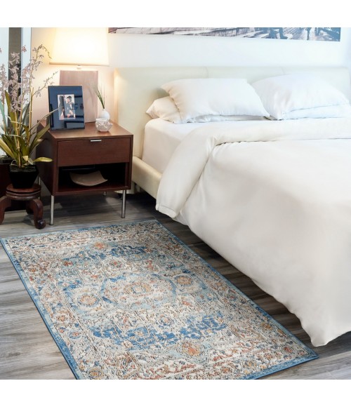 Nourison Quarry Ivory Blue QUA11 3 ft. X 5 ft. Rect. Rug