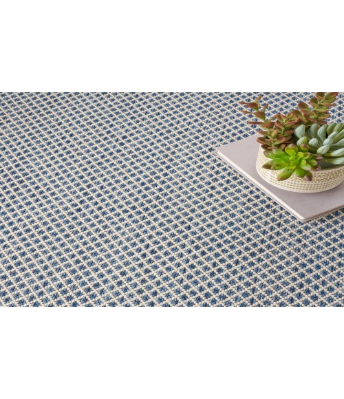 Nourison Courtyard Ivory Blue COU01 5 ft. Round Rug