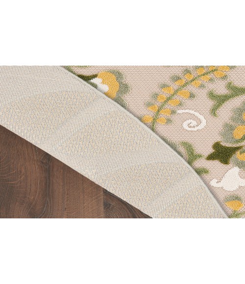 Nourison Aloha Ivory Green ALH17 5 ft. 3 in. Round Rug