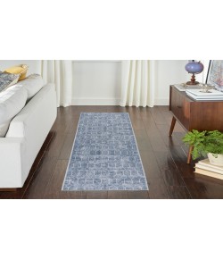 Nourison Home New Concept Washable Blue SR107 2 ft. 2 in. X 10 ft. Rectangle Rug
