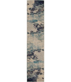 Nourison Celestial - Ces02 Ivory Teal Blue Area Rug 2 ft. 2 X 10 ft. Rectangle