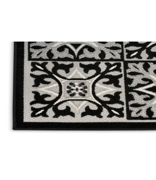 Nourison Aloha Black White ALH34 2 ft. 8 in. X 4 ft. Rectangle Rug