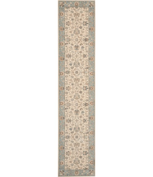 Nourison Living Treasures Runner Area Rug LI16-Ivory/Aqua