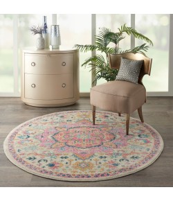 Nourison Home Passion PSN25 Ivory Pink 5 ft. Round Area Rug