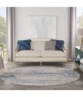 Rustic Textures Area Rug Nourison Rustic Textures Area Rug RUS10 Ivory Blue 7'10" Round