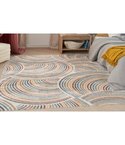 Nourison Astra Machine Washable Ivory Multicolor ASW08 6 ft. X 9 ft. Rectangle Rug