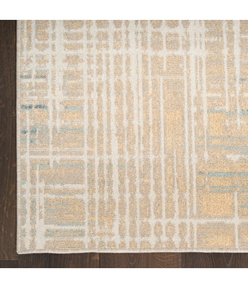 Nourison Home Washable Decor Beige Blue WSD07 6 ft. 7 in. X 9 ft. Rectangle Rug