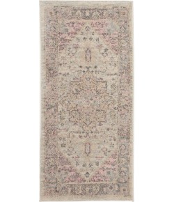 Nourison Tranquil(Traql) - Tra06 Ivory Pink Area Rug 2 ft. X 4 ft. Rectangle