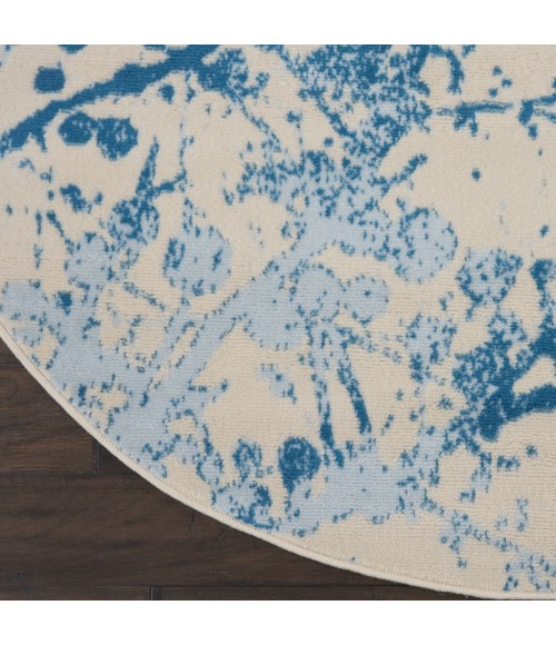 Nourison Jubilant Round Area Rug JUB12-Ivory/Blue