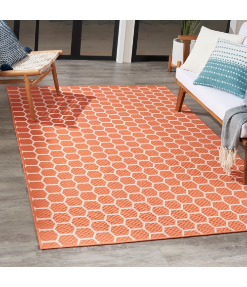 Nourison Reversible Indoor Outdoor Coral RVB01 5 ft. X 7 ft. Rect. Rug