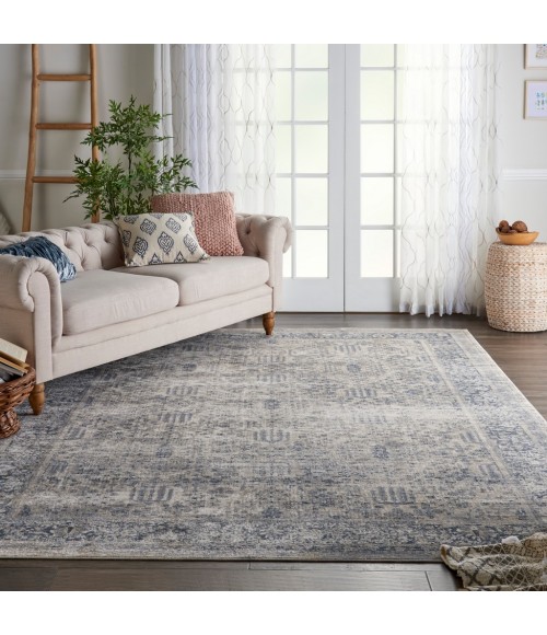 Nourison MALTA Area Rug kathy ireland Home Malta Area Rug MAI12-Ivory/Blue