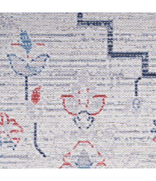 Nicole Curtis Machine Washable Series 1 Area Rug SR110 Ivory Blue
