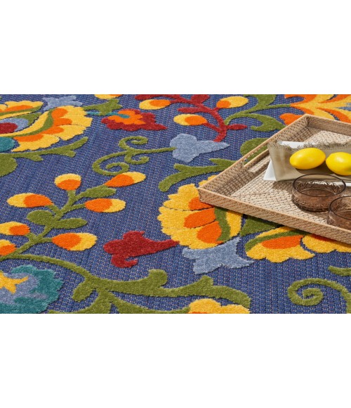Nourison Aloha Navy Multicolor Rug ALH17 9 ft. X 12 ft. Rectangle - Rugs Town Nourison Aloha Navy Multicolor ALH17 9 ft. X 12 ft. Rectangle Rug