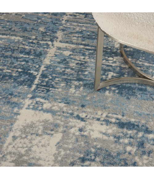 Nourison SOLACE Area Rug Nourison Solace Area Rug SLA02-Ivory/Grey/Blue