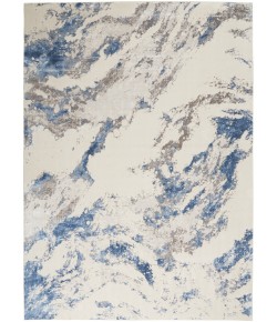 Nourison Sleek Textures Blue/Ivory/Grey SLE03 7 ft. 10 in. X 10 ft. 6 in. Rect. Rug