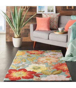 Nourison Fantasy - Fa18 Aqua Area Rug 3 ft. 6 X 5 ft. 6 Rectangle