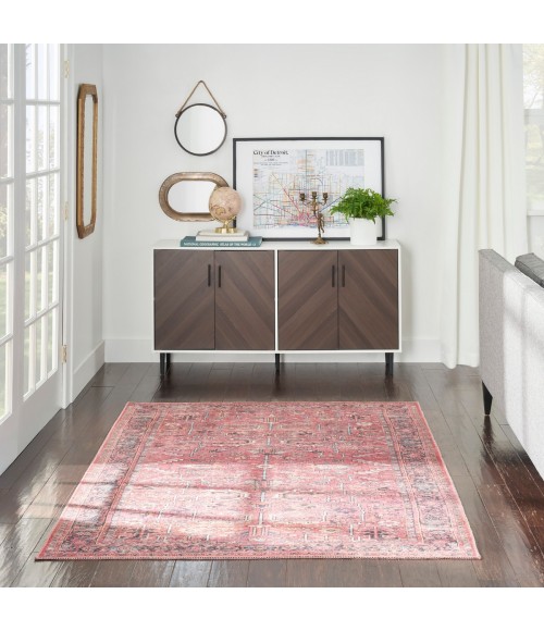 Nicole Curtis Machine Washable Series 1 Area Rug Nicole Curtis Machine Washable Series 1 Area Rug SR102 Red 5' x 7'