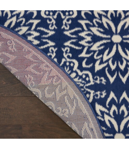 Nourison Jubilant Round Area Rug JUB06-Navy/Ivory