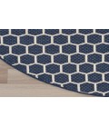 Nourison Reversible Indoor Outdoor Navy RVB01 8 ft. Round Rug