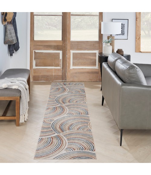 Nourison Astra Machine Washable Area Rug Nourison Astra Machine Washable Area Rug ASW08 Ivory/Multi