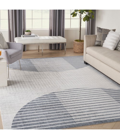 Nourison Astra Machine Washable Area Rug ASW03 Ivory Blue