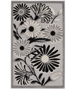 Nourison Aloha Black White ALH33 2 ft. 8 in. X 4 ft. Rectangle Rug