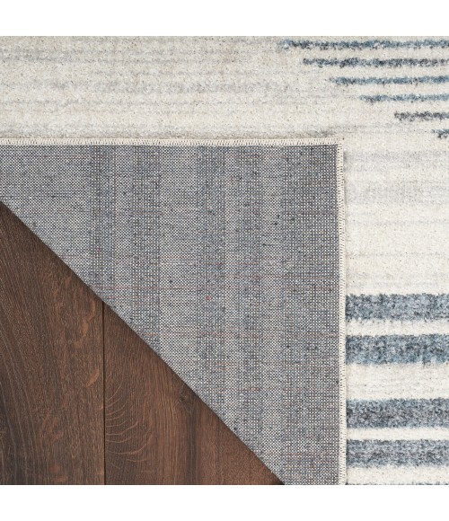 Nourison Astra Machine Washable Area Rug ASW05 Ivory Blue