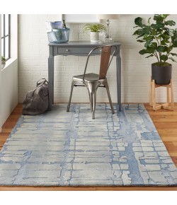 Nourison Symmetry - Smm04 Blue Grey Area Rug 3 ft. 9 X 5 ft. 9 Rectangle