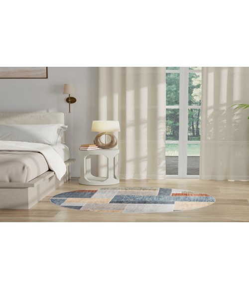 Nourison Astra Machine Washable Multicolor ASW09 4 ft. Round Rug