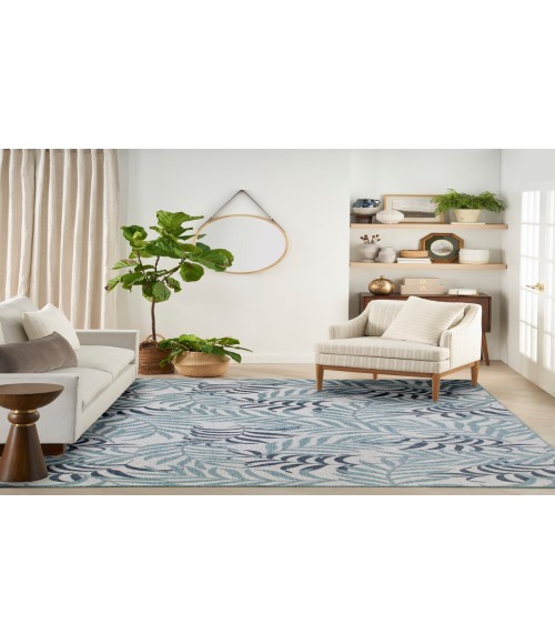Nourison Garden Oasis Blue Rug GOA01 9 ft. X 12 ft. Rectangle - Rugs Town Nourison Garden Oasis Blue GOA01 9 ft. X 12 ft. Rectangle Rug
