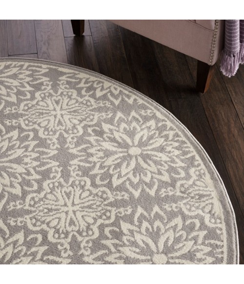 Nourison Jubilant Round Area Rug JUB06-Ivory/Grey