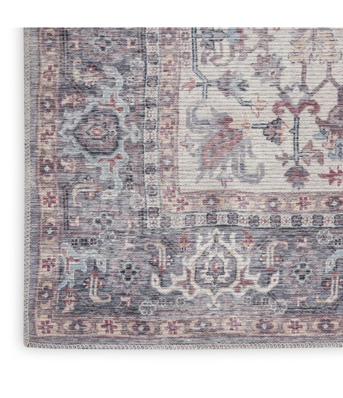 Nicole Curtis Machine Washable Series 1 Area Rug SR104 Black 7' Runner