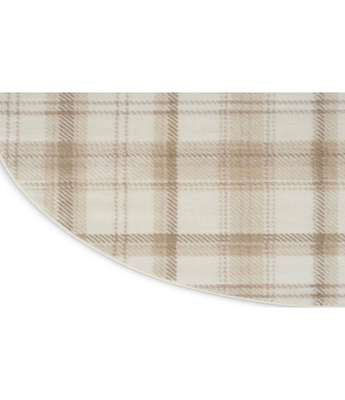 Nourison Grafix Ivory Beige GRF03 4 ft. Round Rug