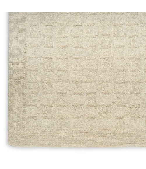DKNY Pure Grids Ivory Beige PGR01 8 ft. X 10 ft. Rect. Rug